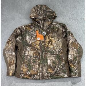 FIELD & STREAM RealTree Camo HYDROPROOF ULTRA HUNTING Hooded JACKET Mens Medium